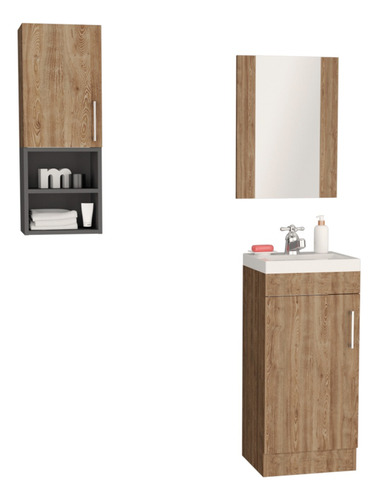 Mueble Lavamanos + Muro + Espejo Madrid - Miel