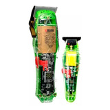 Kit 2 Maquinas Cortar Cabelo Wmark Ng208 Ng202 Digital Verde