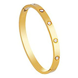 Brazalete - Bj Love Bracelet Bangle Gold Plated With Cubic Z