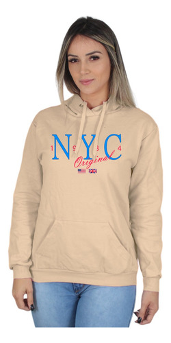 Moletom Feminino Blusa De Frio Casual New York City 1984