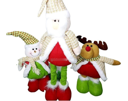 Pack 3 Monos Muñeco Navideños Patas Largas 65cm