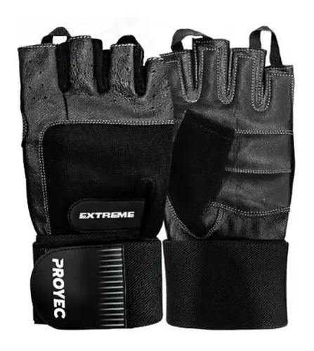 Guantes Fitness Extreme Proyec C Muñequera De Cuero Natural