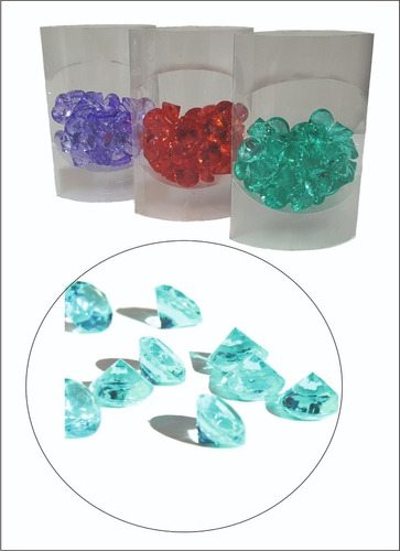 Gemas Diamante 3 Packs X 40 En Blíster Opción 3 Colores Decó