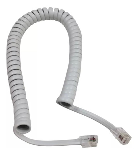 Cable Espiralado Telefono 8mts Rj9 Blanco X 4