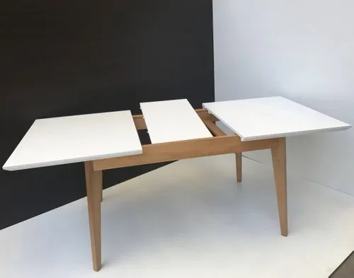 Mesa Comedor Nórdica Madera Escandinava Extensible 120 A 160