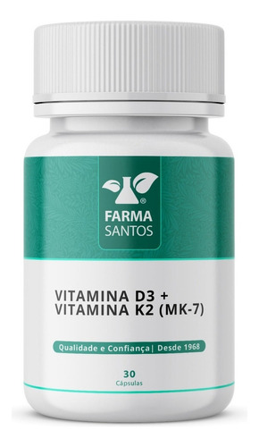 Vitamina D3 + Vitamina K2 Mk-7 30 Cápsulas