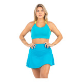 Roupa Esportiva Conjunto Cropped Com Short Saia Beach Tênis