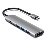 Adaptador 4k Hdmi Leitor Cartão Sd Tf Usb C 3.0 Macbook M3