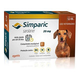 Antipulgas Para Cães Simparic 20mg De 5,1-10kg 3 Comprimido