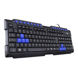 Teclado Gamer Vinik Dragon V2 Qwerty Português Brasil Cor Preto E Azul