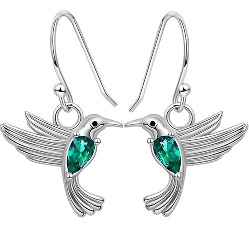 Aros Colibrí Pendientes Colgante Plata 925 Joya Mujer Regalo