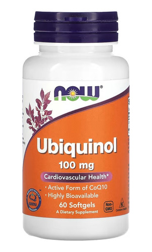 Ubiquinol Kaneka 100mg 60 Caps Now Foods, Coenzima Q10 Coq10