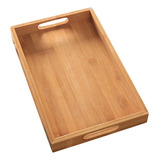 Bandeja Organiza Madera Bamboo Manilla Decora Elegante 33x46