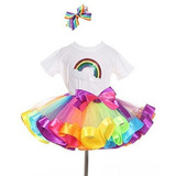 Traderplus Rainbow T-shirt Y Falda De Tutú De Ballet