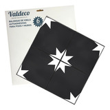 Baldosa De Vinilo Autoadhesivas 33x33 Valdeco Estrella Negra