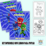 Kit Imprimir Mini Librito  Pintar  Héroes En Pijama Pj Masks