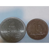 Islas Malvinas Monedas Impecables Precio X Las Dos !!¡