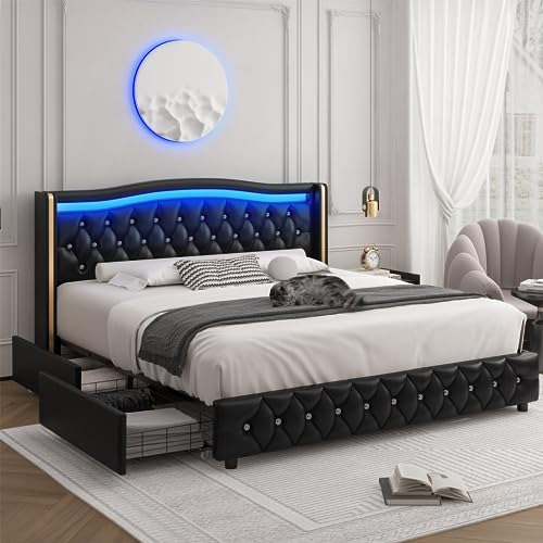 Cama Inteligente Led Hifit Con Almacenamiento.