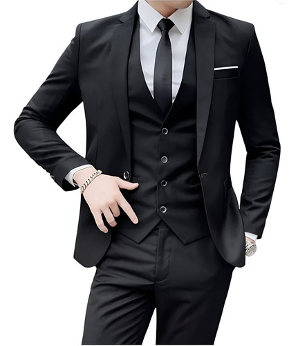 Kit Social Slim - Calça+ Blazer+ Colete+ Camisa+ Gravata
