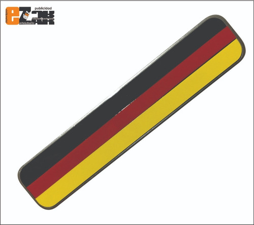 Emblema Bandera Alemania Acero Inoxidable, Pintura Dupont