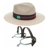 Chapeu Mangalarga + Espora Batida Inox Roseta Serrilhada