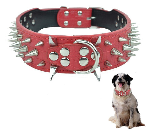 Collar Para Perro Con Picos De Metal Cuero Con Estilo