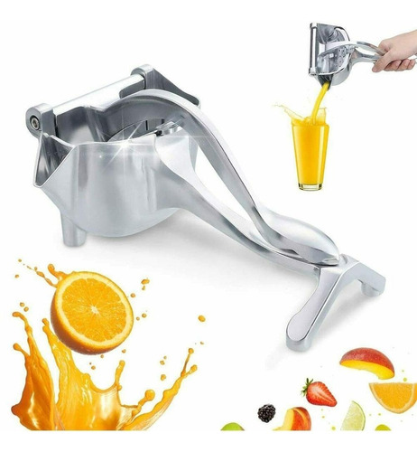 Exprimidor Manual Saca Jugo Frutas Naranja Metálico Aluminio