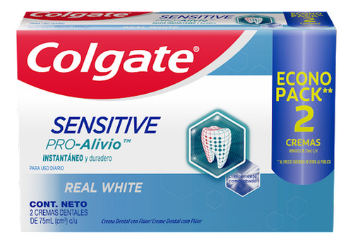 Crema Dental Colgate Sensitive Pro-alivio Real White 75 Ml X