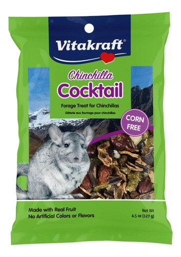 Vitakraft Chinchilla Cctel De Frutas Mixtas, Bolsa De 4.5 On