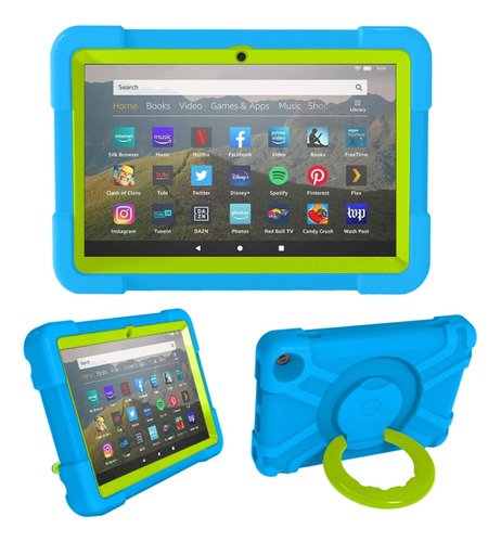 Azul+verde Grama Para Amazon Kindle Fire Hd8 (2020) Pc+ Si