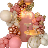 Decoracion Globos Arco Tendencia Palo De Rosa Arena Oro Rosa