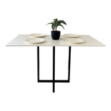 Mesa De Jantar Retangular Branca 4 Lugares 130x70cm Moderna