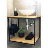 Repisa De Baño Para Lavabo 60x50x40 Nogal Clasico