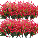 Flores Articiales Apta Exterior Plastico Pack 20 Rojas