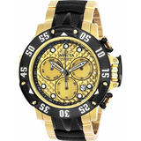 Relógio Invicta Original Subaqua Noma Modelo 23805 Cor Da Correia Gold/black Cor Do Bisel Gold/black Cor Do Fundo Gold