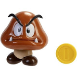 Super Mario Action Figure 4 Inch Goomba With Coin Toy