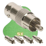 Conector De Cabo 5 Unidades Rca Macho Bnc Femea Kit Coaxial