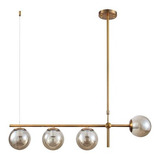 Lustre Pendente Moderno Esfera Bola Dourado Inovartte Inl86