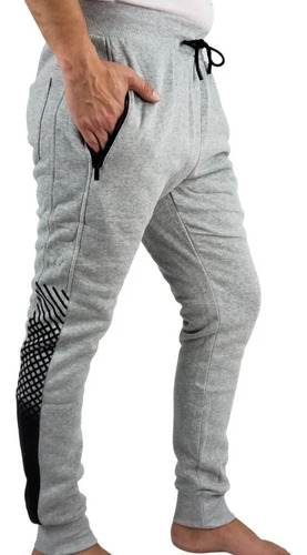 Pantalón Buzo Algodon Hombre. Forro Polar. Jogger Fit. Pe