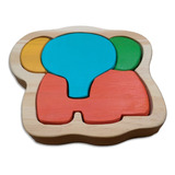 Rompecabezas Elefante Puzzle Montessori Madera Encastre Niño