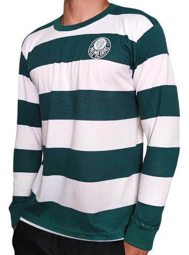 Camisa Palmeiras Leão 1984 Goleiro Manga Longa Listrada