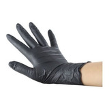 Caja De 50 Guantes M Negro Latex Libre De Polvo Alta Calidad