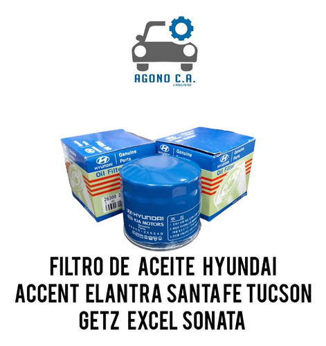 Filtro Aceite Hyundai Elantra Accent Getz Tucson Santa Fe  Foto 5