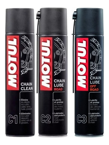 Motul C1 Cadenas Desengrasante + Motul C2 + Motul C3