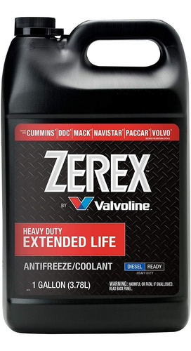 Valvoline Zerex Refrigerante Rojo  X4l  100% Puro