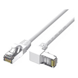 Juxinice Cable Ethernet Cat6 Blanco Ángulo De 90 Grados Haci