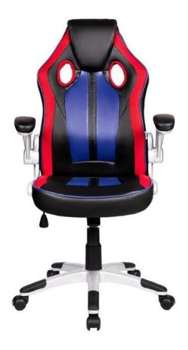 Cadeira Gamer Couro Pu Vermelha Preta Azul Pelegrin Pel-3009