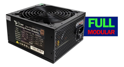 Fonte Atx Gamer Full Modular 600w Real 80plus Pfc Ativo Duex