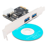 Placa Pci-e Express 2 Porta Usb 3.0 Transferência Dados 5gbp