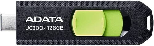 Memoria Usb Tipo C Adata Uc300 128gb Retráctil Negro/verde